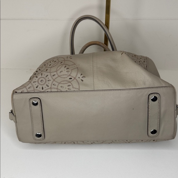 Coach Ashley Laser Cut Tossed Leather Satchel in Grey Taupe F22488 2013 - Picture 7 of 16